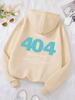 Autumn and Winter Men's Sweatshirt Error 404 Not Found Human Sorry Print Fashion Trend Outdoor Leisure Loose Street Sportswear