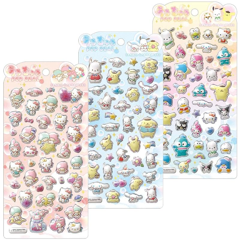 [Набор из 3 шт.] Наклейки Crux Uru-Churu Pop Sanrio 7 3D Наклеек