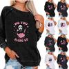 Women's Casual  Raglan O-neck Long Sleeve Halloween Print Top