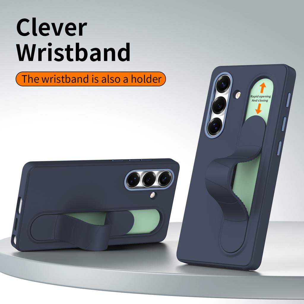 For Samsung Galaxy S25+ Case Smart Key Invisible Wristband Kickstand PC+Silicone Phone Cover