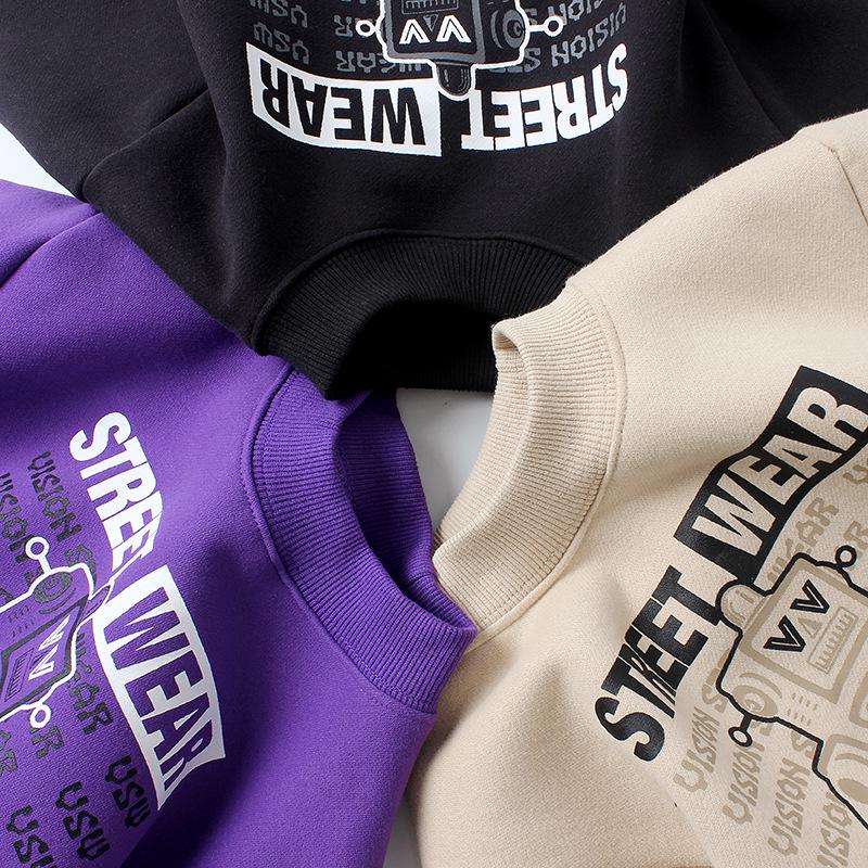 Korean Style High Collar Fleece Sweater for Kids - Warm Winter Long Sleeve for Boys