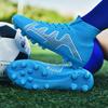 Высокие футбольные бутсы унисекс 35-47 с длинными ногтями AG, детские футбольные бутсы большого размера для тренировок на искусственном газоне