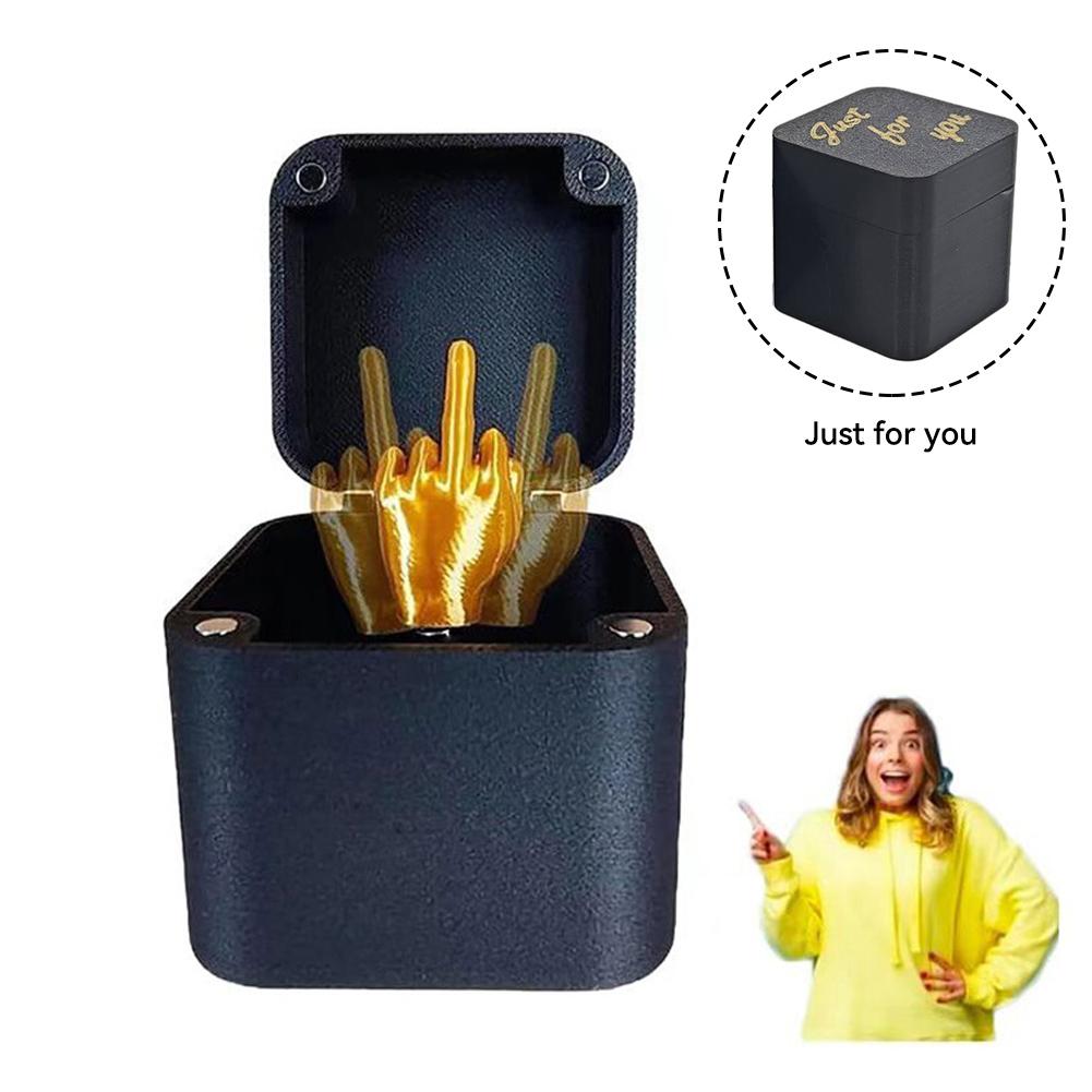 Middle Finger InBox Creative Funny Decorative Crafts 3D Printing Middle Finger Christmas Gift Boxs Family Game Gift Funny Toy