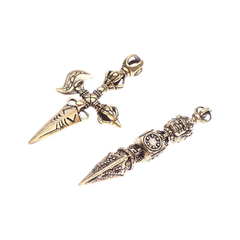 Buddhist Brass Ax Cross Vajra Pestle Diy Keychain Pendant Bracelet Necklace Decorative Handcraft Jewelry