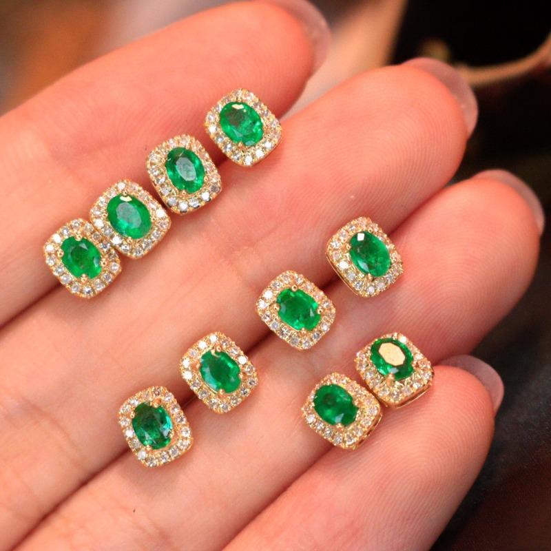 Новые квадратные серьги изумрудно-зеленого драгоценного камня для женщин, сверкающие изысканные модные серьги-гвоздики, повседневные ювелирные аксессуары