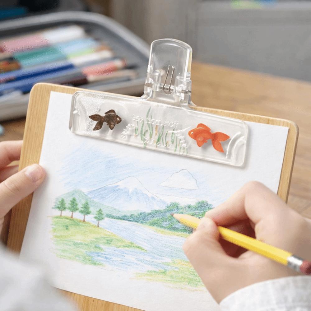 Durable Transparent Acrylic Goldfish Holder Anti-Slip Multifunctional Book Holder Desktop Organizer Document Holder Office Use