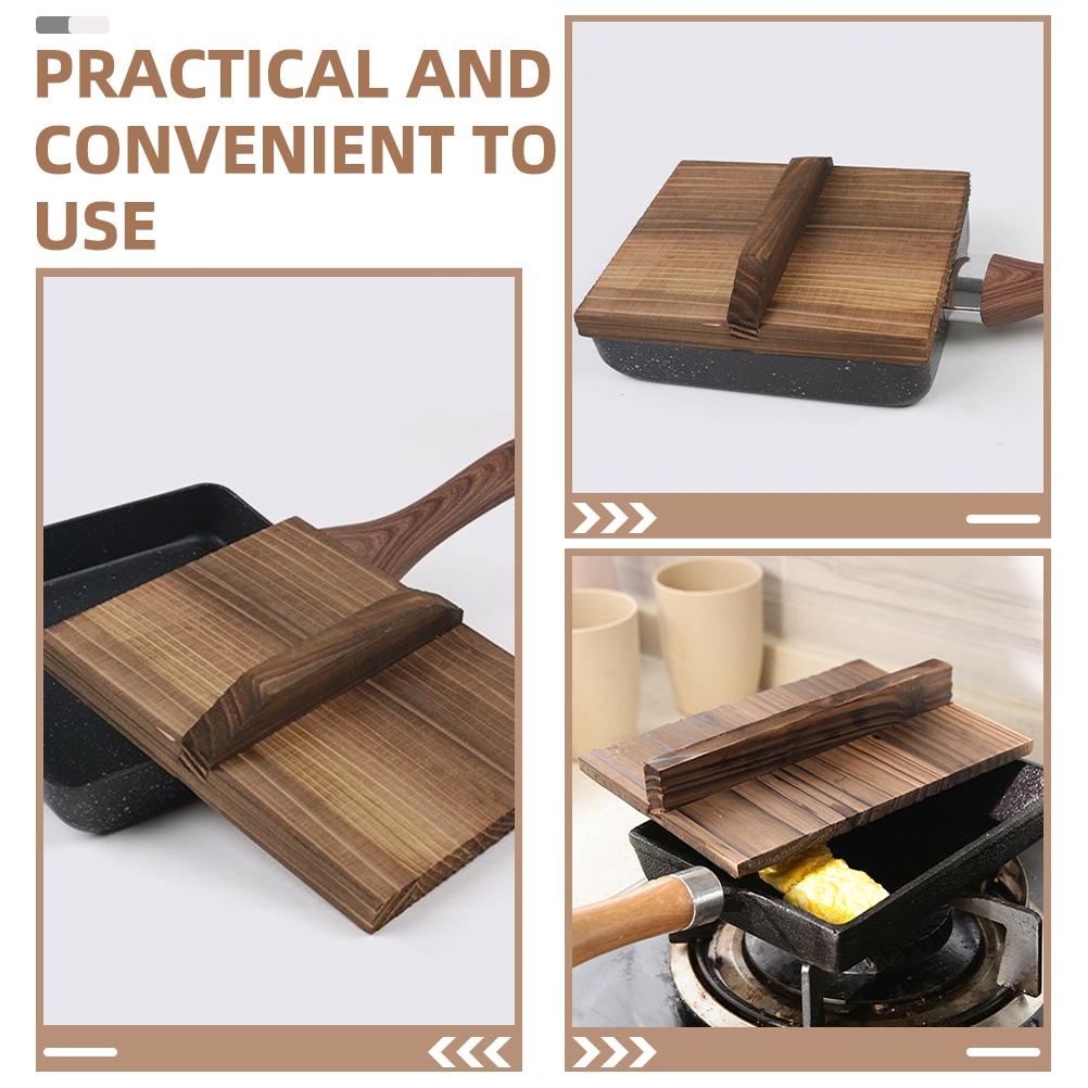 Кастрюли для приготовления пищи Кемпинг Крышка для сковороды Вок Японская деревянная крышка Кухонный гаджет Квадрат