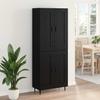 Highboard 2 pcs Black Oak Effect Wood Based Panel