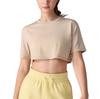 Off-the-button crew neck short-sleeved dance yoga T-shirt loose fitness top Lyocell breathable short blouse women
