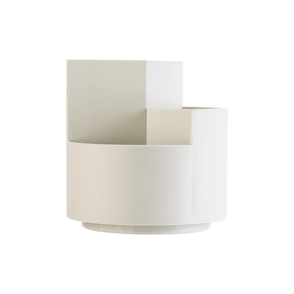 Three-Grid Rotating Pen & Makeup Brush Holder - Large Capacity, Multifunctional Japanese Office & Education Storage Box