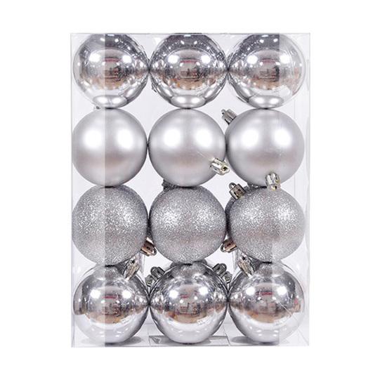 24 шт. Рождественские шары Яркий цвет Матовая поверхность Гладкая поверхность Небьющиеся Широкое применение Улучшают атмосферу Материал ПС Шары для рождественской елки