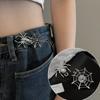 Spider Web No-Sewing Metal Button Roses Chinese Knot Shape Waist Buckle Portable Pants Pins
