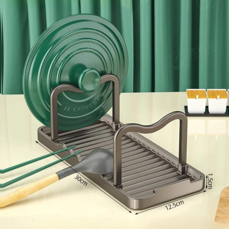 Floor Standing Pan Pot Lid Holder Stand Rack Spoon Rest Pot Lid Spatula Soup Spoon Storage Shelf Pot Lid Rack Kitchen Storage