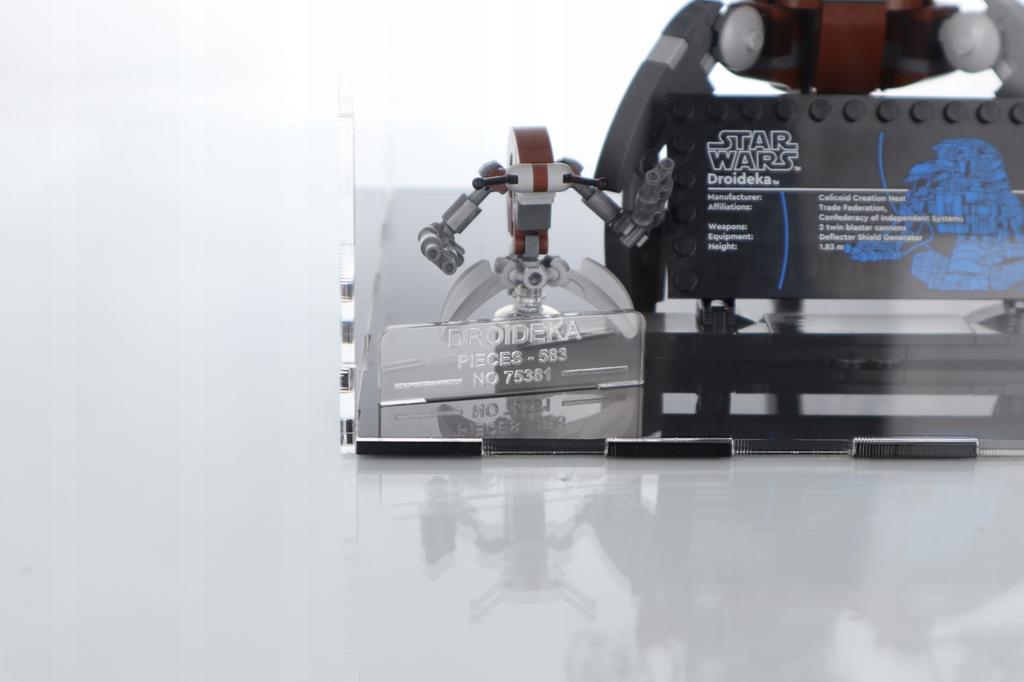 Display case for lego 75381 droideka, Star Wars, box with holes for the model