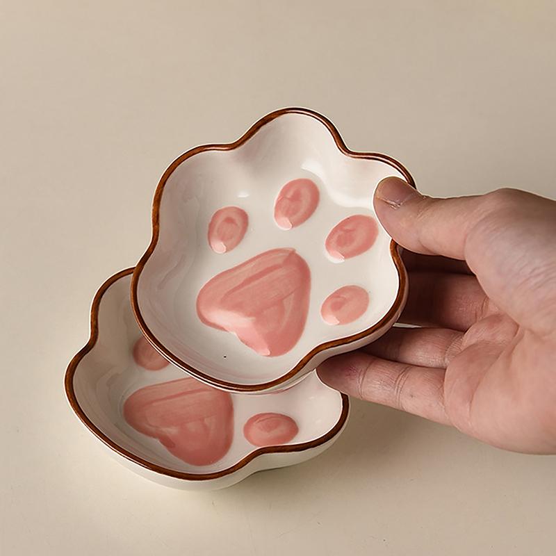 Милая керамическая тарелка, мини-тарелка для горчицы, песто, томатов, кетчупа, соевого соуса, приправы, тарелки с ручкой для домашнего ресторана