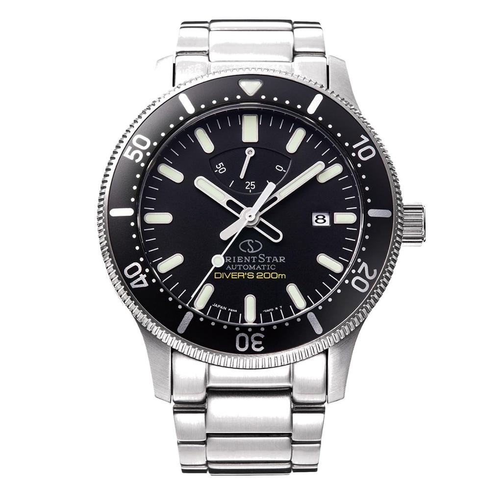 Orient Star Автоматические 200м с силиконовым водонепроницаемым до 200м Воздух Черный RK-AU0309B Мужские часы, Дайвер, Ремешок, Дайвинг,