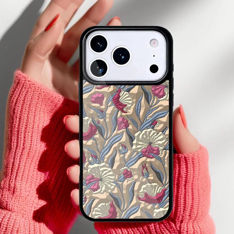 Чехол для телефона с цветочным рельефом для iPhone 17 16 15 14 13 Pro Max Задняя крышка для 12 11 Pro Coque