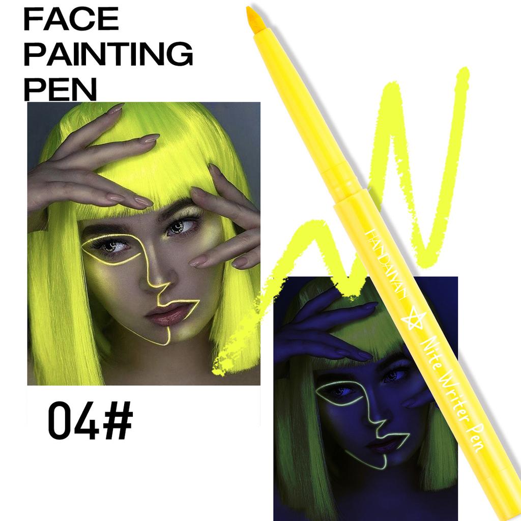 HANDAIYAN Флуоресцентная подводка для глаз Цветная УФ-водостойкая подводка для глаз, окрашенная ручка в цвет лица на Хэллоуин