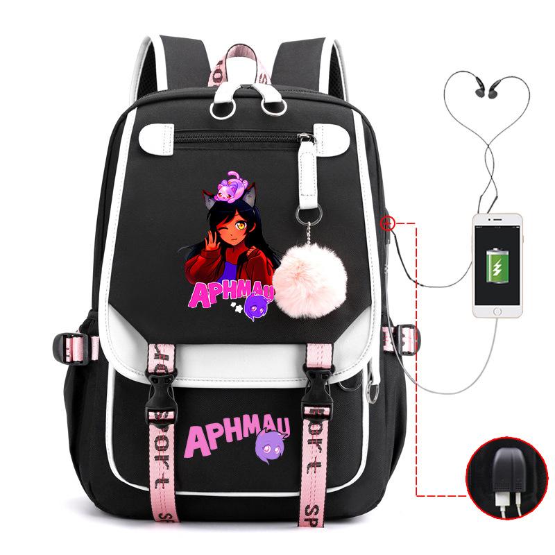 Harajuku Simple and Versatile Aphmau Junior High School Student School Bag Female Lightweight Large Capacity Middle School Student Backpack
