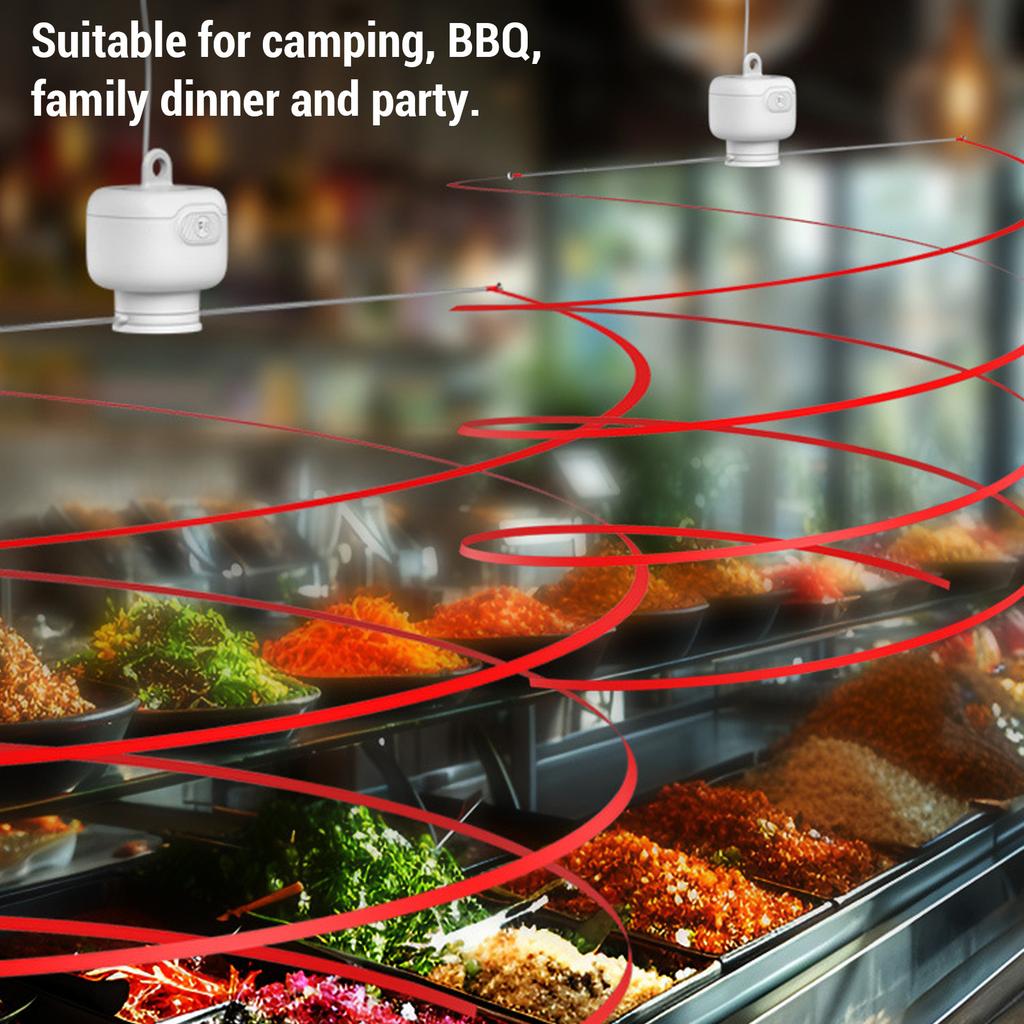 Fly Deterrent Fan Quiet Small Fly Hanging Fan Food Fan Deterrent Device for Picnic Restaurant Party Home BBQ
