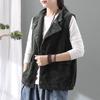 Women's Cardigan Vest Double Corduroy Cardigan Vest Jacket Autumn Winter Lapel Vest Top Vintage