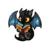 2D Acrylic Book Dragon Brooch Pin Charming Winged Dragon Badge Cute Fantasy Literary Gift for Readers Book Lovers Collectors