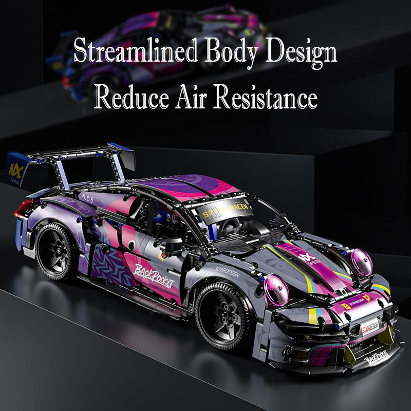 Набор строительных блоков RSR Racing Car из 1700 деталей, Техническая модель спортивного автомобиля, Игрушка, Подарок для коллекционеров DIY для взрослых/подростков/детей/мальчиков/девочек