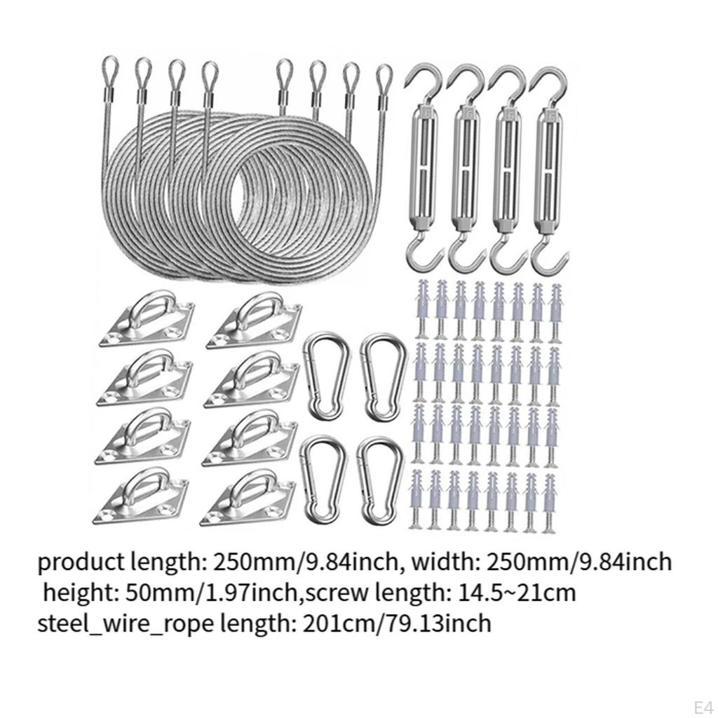 Shade Hardware Kit Accessories Replacement Easy Installation for Rectangle & Triangle Sail