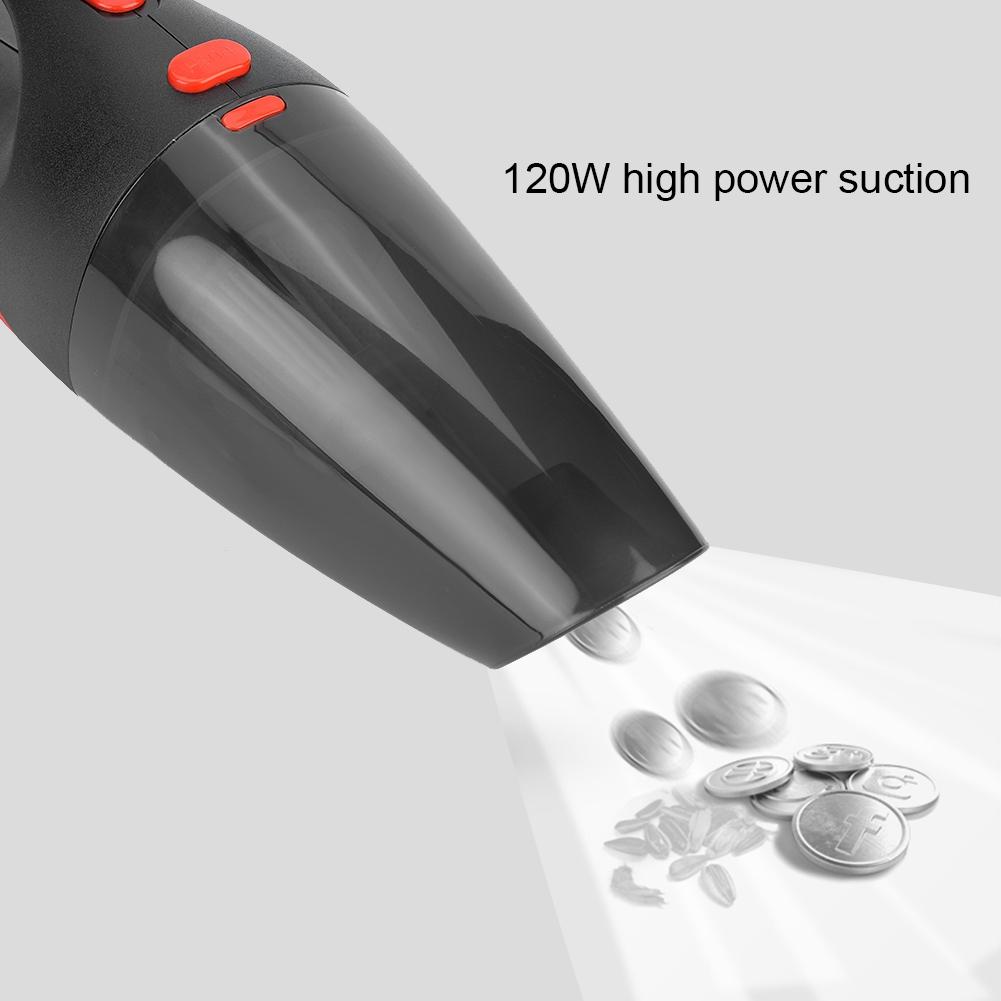 120W Wired Vehicle Cleaner Wet and Dry Dual Use Car 12V ABS Suction Cleaner(Black)