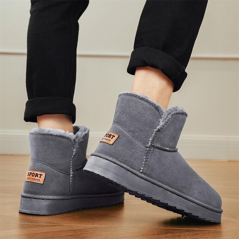 TUINANLE Нескользящие Толстые Плюшевые Снежные Ботинки Женские Платформа Мех Зимние Ботинки Мужские Слипоны Теплые Хлопковые Подкладные Ботинки Женские