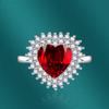 BELLA BOX Classic Love Heart Opening Resizable Rings For Women Zircon Engagement Party Fine Jewelry Gift