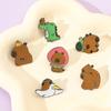 Милые металлические значки-капибары, креативные броши в виде животных из мультфильмов, украшения для сумок, значки на рюкзаки, одежда, украшения для друзей, подарок