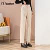 Women's 2024 A/W Thick Wool Blend Straight-Leg Ankle Pants