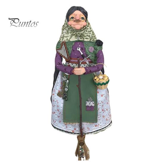 Handmade Resin Kitchen Witch Luck Charm Witch Figurine Hanging Decoration Cartoon Cooking Witch Statue Gift for Mom Home Kitchen Decor