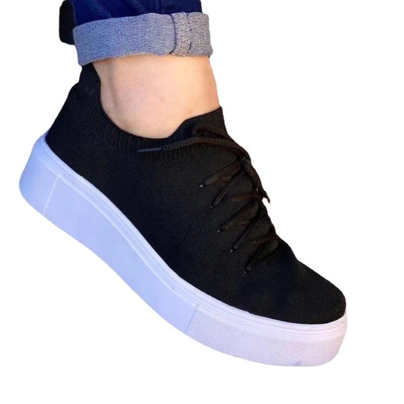 Поступление 2024 года, размер плюс 43, повседневные кроссовки, носки, женская обувь, дышащая обувь на плоской подошве, женские туфли на платформе, лоферы Zapatos De Mujer