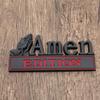 3D Metal Faith Car Emblem Praying Hands Cross Design 4 Colors Amen Edition Auto Badge Easy Apply Sticker for  Drivers