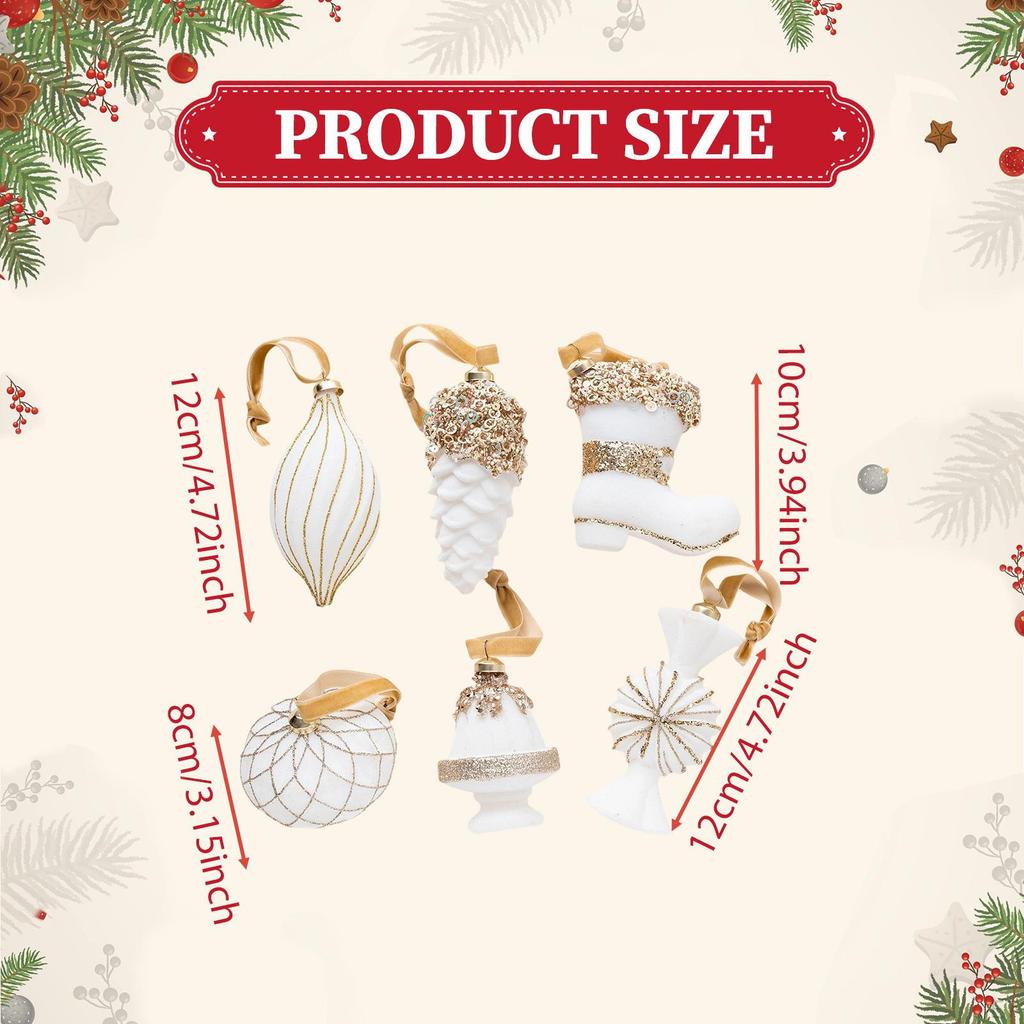 6 штук Рождественские подвесные украшения для украшения елки, поделки, подвески-украшения, елочные шары