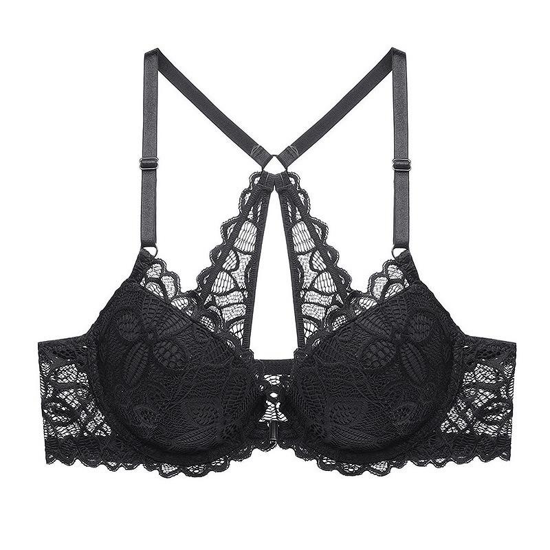 French Sexy Lace Underwear Front Buckle Beautiful Back Bra Red Natal Year Gather Top Support Bra Bra Woman