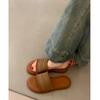 Sandals Women's Retro Brown Woven Outer Wear Thick-soled One-word Casual Vacation Slippers