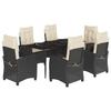 VidaXL Ensemble à Manger de Jardin avec Coussins 7 pcs, Table et Chaises avec Dossier Réglable, Meubles d'Extérieur, 3212727