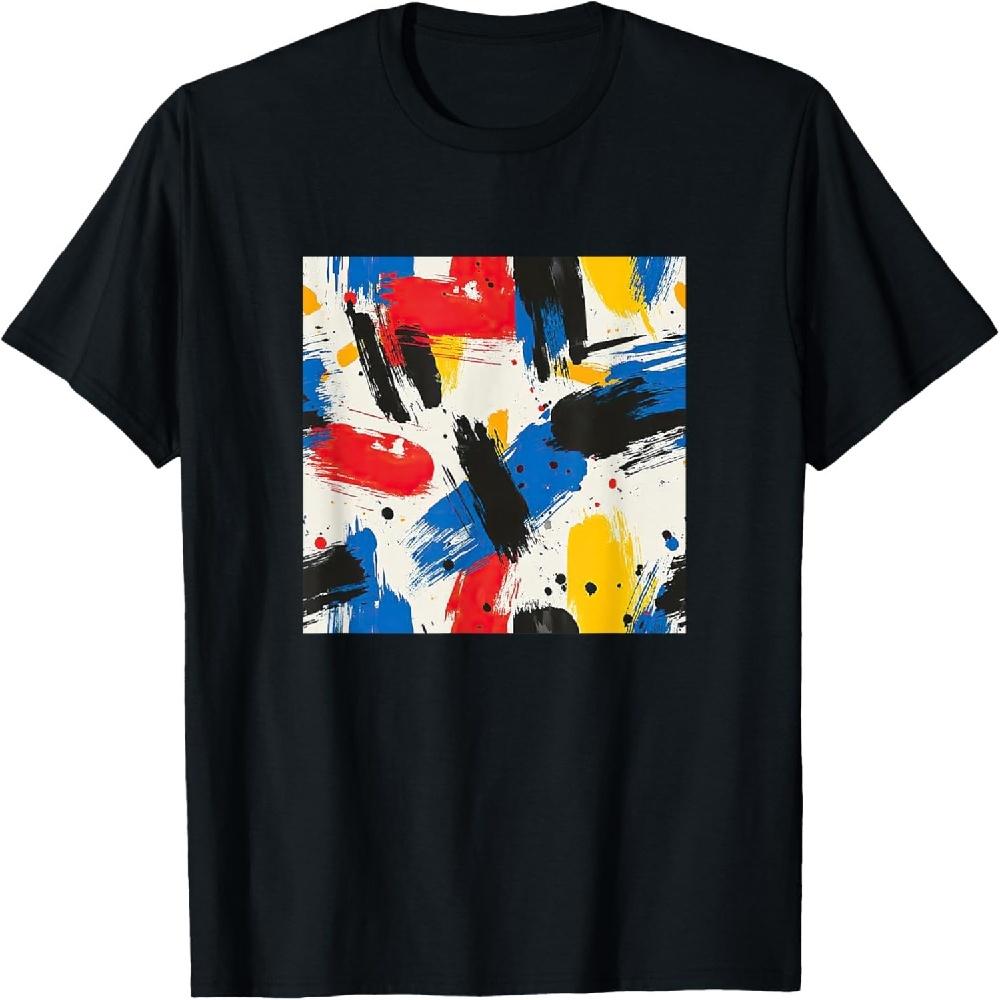 Bold Abstract Paint Strokes Colorful Pattern T-Shirt