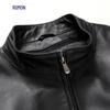 Romon Men's First-Layer Lambskin Leather Jacket