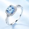 Umcho 925 Sterling Silver Jewelry Round Created Sky Blue Topaz Set