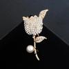 Sweet High -End Crystal Rose Brooch Women 'S Jacket Cardigan Pearl Accessories Pin Brooch Jewelry Gift