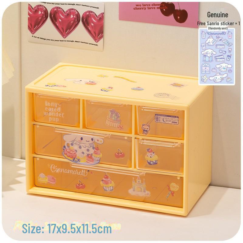 Korean-Style Six-Grid Transparent Desktop Storage Box for Jewelry and Dorm Rooms