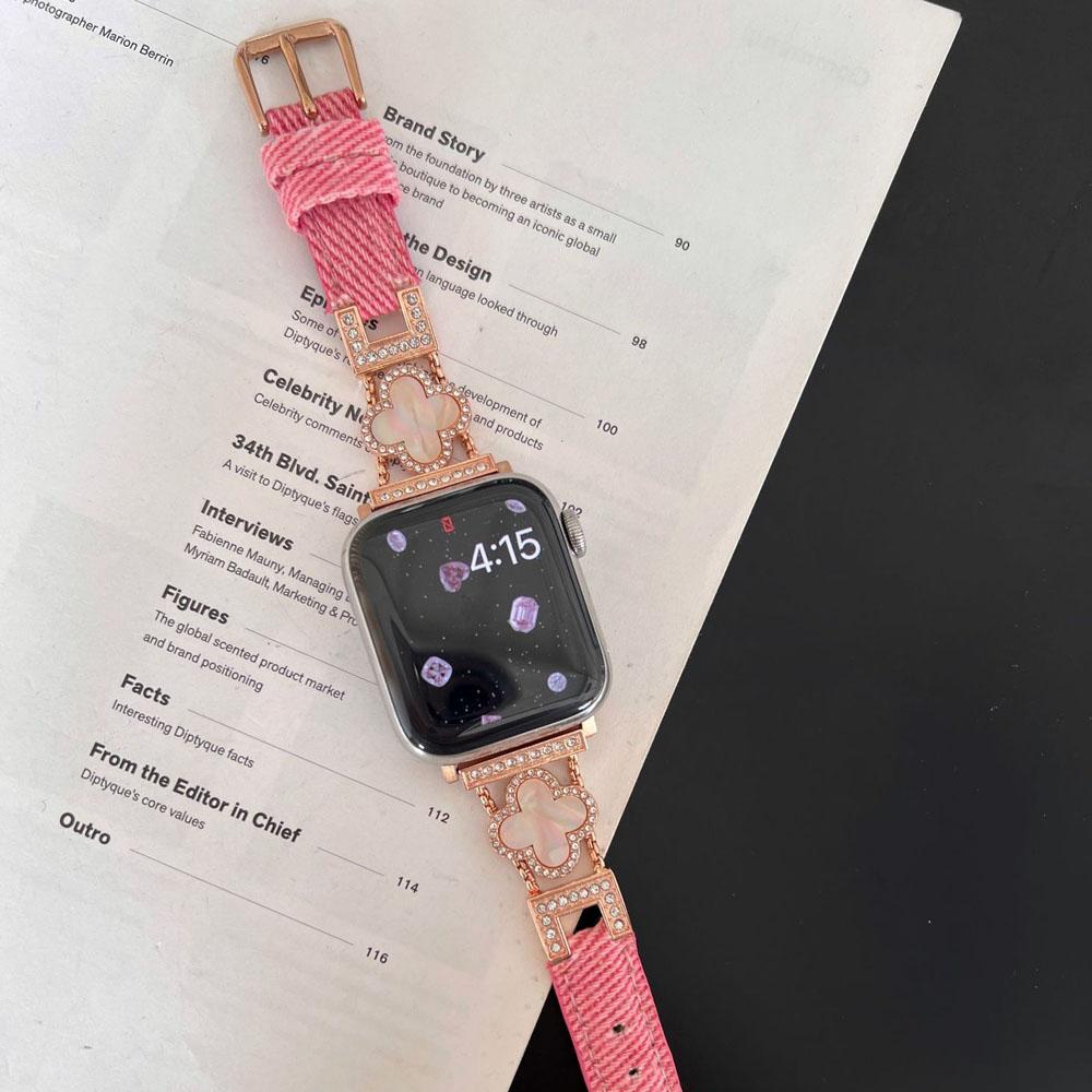 Ремешок из ткани и металлической цепочки для Apple Watch All Series Correa 45 мм 49 мм 44 мм 41 мм 40 38 42 Браслет Cowboy для iWatch Band