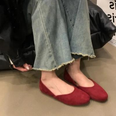 Модная обувь для женщин 2025 Высокое качество Неглубокие женские балетки Модные с круглым носком Повседневные балетки Женские Горячая распродажа Однотонные Плоские Низкий каблукzapatos