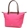 Longchamp Le Pliage 28 Застежка-молния на пуговице Длинная ручка Кожаная сумка-тоут на плечо 'Пельмень' Маленькая женская сумка-тоут Розовый 2605089P73