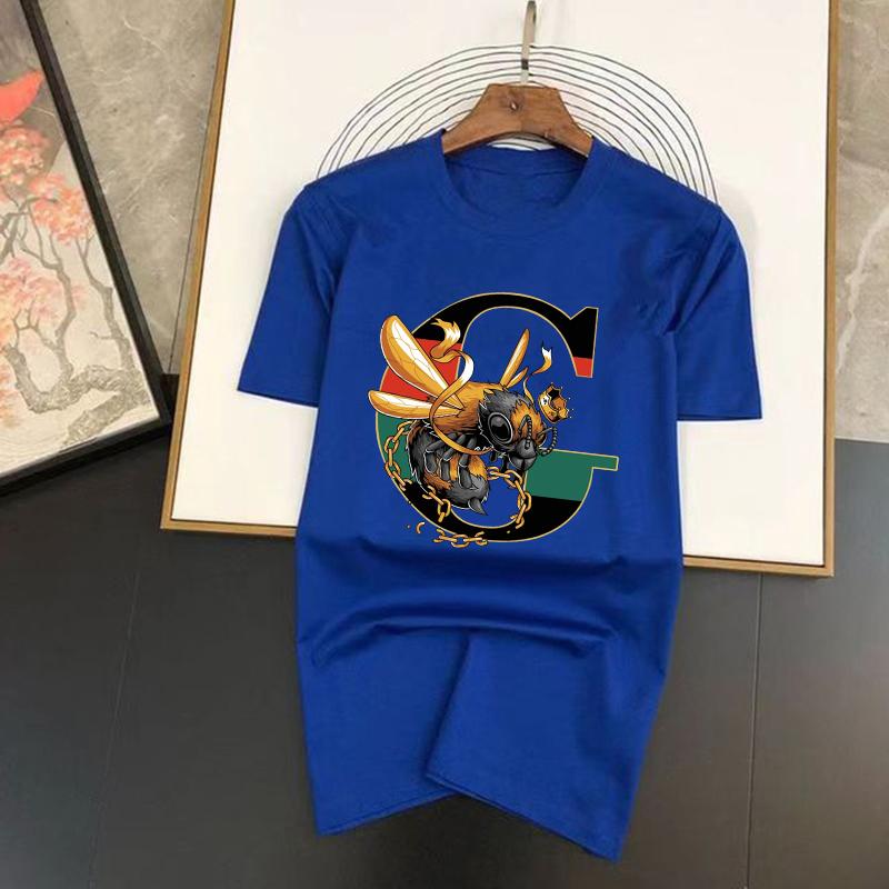 Trendy Luxury Brand Printed Short Sleeved T-shirt for Spring and Summer, Loose, Fashionable, Casual and Versatile T-shirt