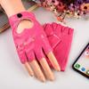 Women Men Dance Mittens Heart Mittens Five Finger Gloves PU Leather Gloves Ladys Driving Dress